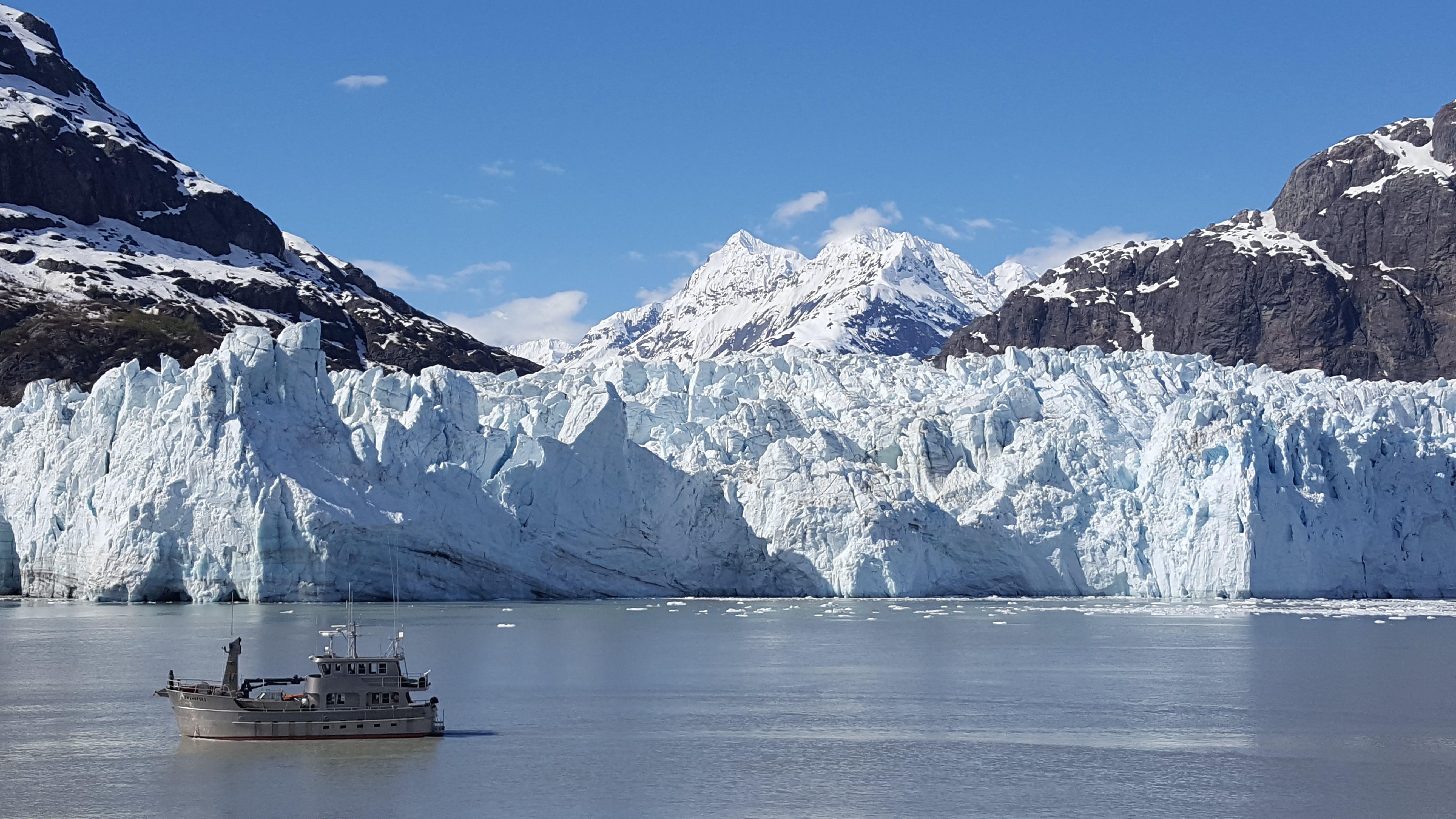 Photography of glacial ice along the seacoast of Alaska, taken by photographer Charlie Cross